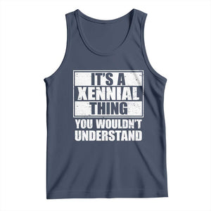 It's A Xennial Thing You Wouldn't Understand Tank Top Distressed Retro Graphic TS02 Navy Print Your Wear