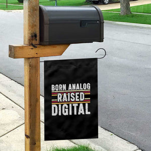Born Analog Raised Digital Garden Flag Vintage Sunset Retro Tech Graphic TS02 Print Your Wear