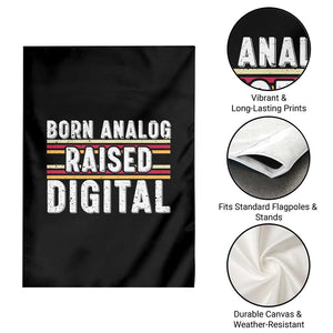 Born Analog Raised Digital Garden Flag Vintage Sunset Retro Tech Graphic TS02 Print Your Wear