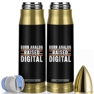 Born Analog Raised Digital Bullet Tumbler Vintage Sunset Retro Tech Graphic TS02 Black Print Your Wear