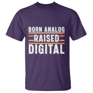 Born Analog Raised Digital T Shirt Vintage Sunset Retro Tech Graphic TS02 Purple Print Your Wear