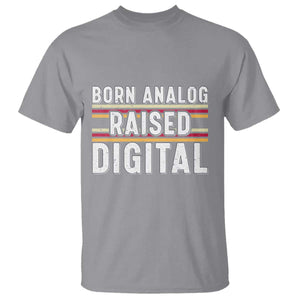 Born Analog Raised Digital T Shirt Vintage Sunset Retro Tech Graphic TS02 Sport Gray Print Your Wear