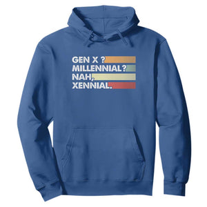 Gen X Millennial Nah Xennial Hoodie Retro Sunset Striped Typography Graphic