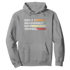 Gen X Millennial Nah Xennial Hoodie Retro Sunset Striped Typography Graphic