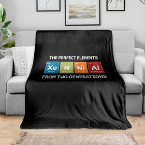 Xennial The Perfect Elements From Two Generations Throw Blanket Periodic Table Science Graphic TS02 Print Your Wear