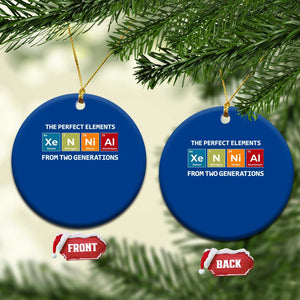 Xennial The Perfect Elements From Two Generations Ceramic Ornament Periodic Table Science Graphic TS02 1pc Blue Print Your Wear