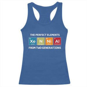 Xennial The Perfect Elements From Two Generations Racerback Tank Top Periodic Table Science Graphic TS02 Royal Blue Print Your Wear