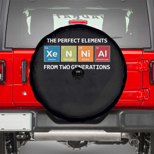 Xennial The Perfect Elements From Two Generations Spare Tire Cover Periodic Table Science Graphic TS02 Black Print Your Wear