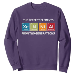 Xennial The Perfect Elements From Two Generations Sweatshirt Periodic Table Science Graphic TS02 Purple Print Your Wear