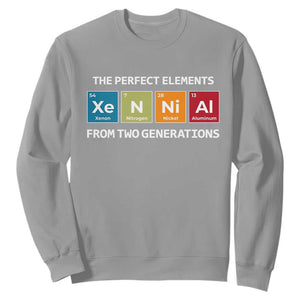 Xennial The Perfect Elements From Two Generations Sweatshirt Periodic Table Science Graphic TS02 Sport Gray Print Your Wear