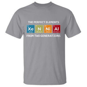 Xennial The Perfect Elements From Two Generations T Shirt Periodic Table Science Graphic TS02 Sport Gray Print Your Wear