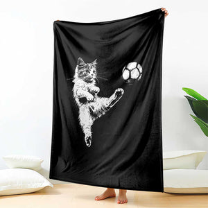Vintage Sketch Soccer Cat Graphic Throw Blanket Kitten Kicking Football Sports Lover TS02 Print Your Wear