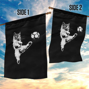 Vintage Sketch Soccer Cat Graphic Garden Flag Kitten Kicking Football Sports Lover TS02 Print Your Wear