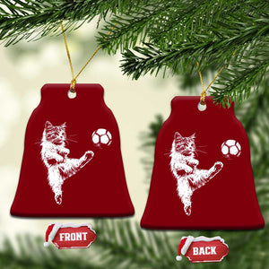 Vintage Sketch Soccer Cat Graphic Ceramic Ornament Kitten Kicking Football Sports Lover TS02 Print Your Wear
