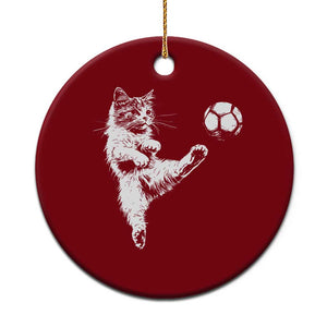 Vintage Sketch Soccer Cat Graphic Ceramic Ornament Kitten Kicking Football Sports Lover TS02 1pc Red Print Your Wear