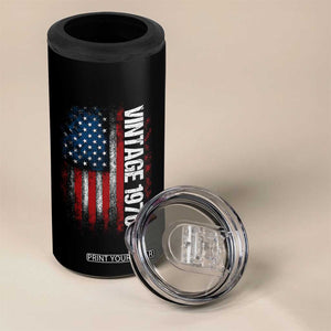 1976 Distressed American Flag 4 in 1 Can Cooler Tumbler Patriotic 50th Birthday Graphic TS02 Print Your Wear