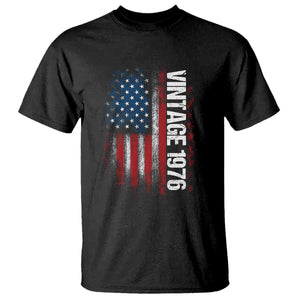1976 Distressed American Flag T Shirt Patriotic 50th Birthday Graphic TS02 Black Print Your Wear