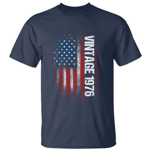 1976 Distressed American Flag T Shirt Patriotic 50th Birthday Graphic TS02 Navy Print Your Wear