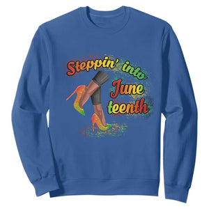 Stepping Into Juneteenth African American Black History Sweatshirt TS02 Royal Blue Printyourwear