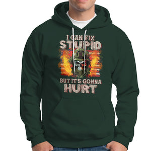 Soldier Skull Hoodie I Can Fix Stupid But It's Gonna Hurt Grumpy Veteran Skull TS02 Printyourwear