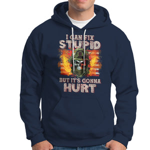 Soldier Skull Hoodie I Can Fix Stupid But It's Gonna Hurt Grumpy Veteran Skull TS02 Printyourwear