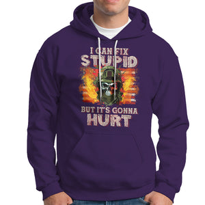 Soldier Skull Hoodie I Can Fix Stupid But It's Gonna Hurt Grumpy Veteran Skull TS02 Printyourwear