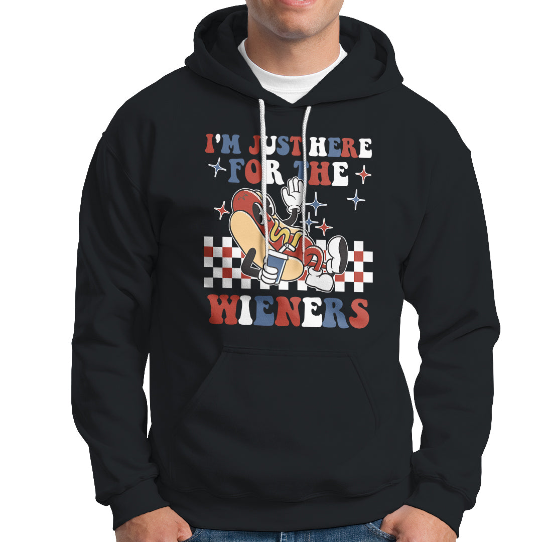 USA Party Hoodie Hot Dog I'm Just Here For The Wieners 4Th Of July TS02 Printyourwear