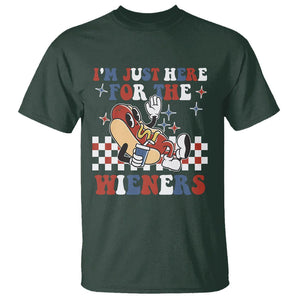 USA Party T Shirt Hot Dog I'm Just Here For The Wieners 4Th Of July TS02 Printyourwear