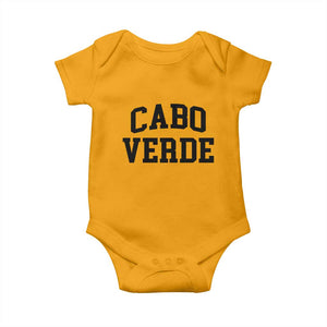 Cabo Verde Returns Home National Pride Varsity Style Baby Onesie Cape Verde Minimalist Text Graphic TS02 Gold Print Your Wear