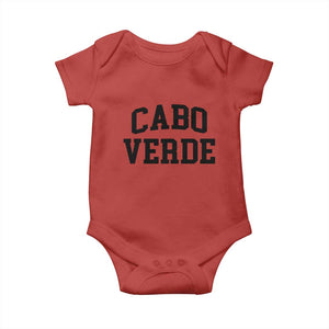 Cabo Verde Returns Home National Pride Varsity Style Baby Onesie Cape Verde Minimalist Text Graphic TS02 Red Print Your Wear