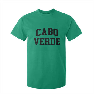 Cabo Verde Returns Home National Pride Varsity Style T Shirt For Kid Cape Verde Minimalist Text Graphic TS02 Irish Green Print Your Wear