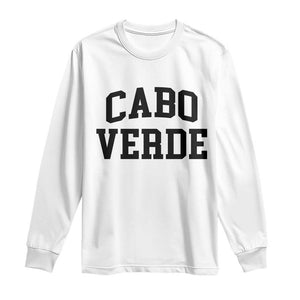 Cabo Verde Returns Home National Pride Varsity Style Long Sleeve Shirt Cape Verde Minimalist Text Graphic TS02 White Print Your Wear