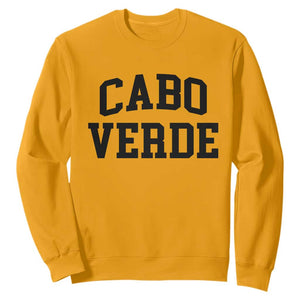 Cabo Verde Returns Home National Pride Varsity Style Sweatshirt Cape Verde Minimalist Text Graphic TS02 Gold Print Your Wear