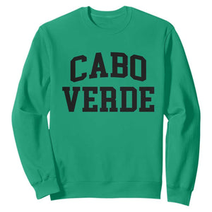 Cabo Verde Returns Home National Pride Varsity Style Sweatshirt Cape Verde Minimalist Text Graphic TS02 Irish Green Print Your Wear