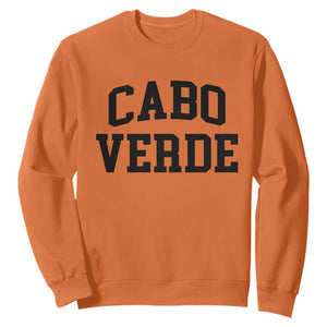 Cabo Verde Returns Home National Pride Varsity Style Sweatshirt Cape Verde Minimalist Text Graphic TS02 Orange Print Your Wear