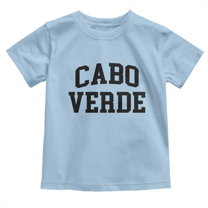 Cabo Verde Returns Home National Pride Varsity Style Toddler T Shirt Cape Verde Minimalist Text Graphic TS02 Light Blue Print Your Wear