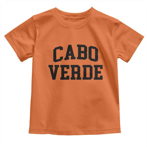 Cabo Verde Returns Home National Pride Varsity Style Toddler T Shirt Cape Verde Minimalist Text Graphic TS02 Orange Print Your Wear