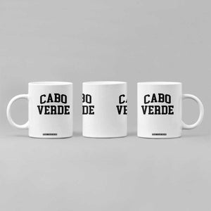 Cabo Verde Returns Home National Pride Varsity Style Coffee Mug Cape Verde Minimalist Text Graphic TS02 Print Your Wear