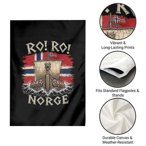 Retro Norge Viking Longship Ro Ro Garden Flag Patriotic Norge Norwegian Flag Funny Rowing Support TS02 Print Your Wear