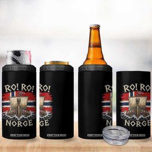 Retro Norge Viking Longship Ro Ro 4 in 1 Can Cooler Tumbler Patriotic Norge Norwegian Flag Funny Rowing Support TS02 Print Your Wear