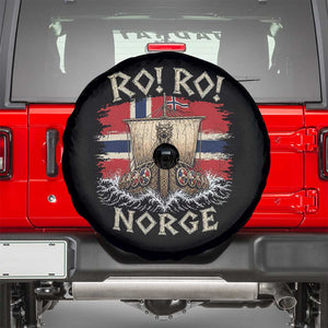 Retro Norge Viking Longship Ro Ro Spare Tire Cover Patriotic Norge Norwegian Flag Funny Rowing Support TS02 Black Print Your Wear