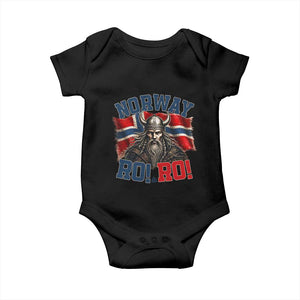 Fierce Norway Viking Warrior Ro Ro Baby Onesie Patriotic Norge Norwegian Flag Funny Rowing Support TS02 Black Print Your Wear