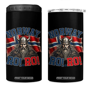 Fierce Norway Viking Warrior Ro Ro 4 in 1 Can Cooler Tumbler Patriotic Norge Norwegian Flag Funny Rowing Support TS02 One Size: 16 oz Black Print Your Wear