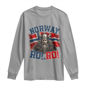 Fierce Norway Viking Warrior Ro Ro Long Sleeve Shirt Patriotic Norge Norwegian Flag Funny Rowing Support TS02 Sport Gray Print Your Wear