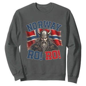 Fierce Norway Viking Warrior Ro Ro Sweatshirt Patriotic Norge Norwegian Flag Funny Rowing Support TS02 Dark Heather Print Your Wear