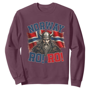 Fierce Norway Viking Warrior Ro Ro Sweatshirt Patriotic Norge Norwegian Flag Funny Rowing Support TS02 Maroon Print Your Wear