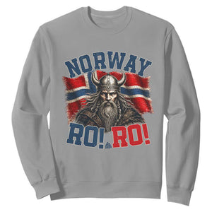 Fierce Norway Viking Warrior Ro Ro Sweatshirt Patriotic Norge Norwegian Flag Funny Rowing Support TS02 Sport Gray Print Your Wear