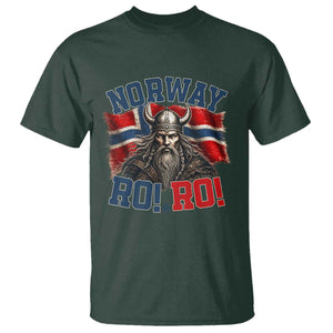 Fierce Norway Viking Warrior Ro Ro T Shirt Patriotic Norge Norwegian Flag Funny Rowing Support TS02 Dark Forest Green Print Your Wear