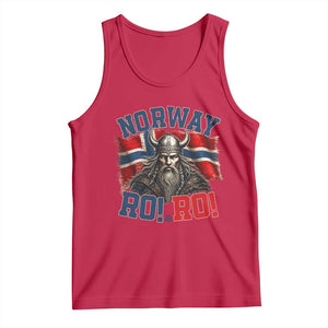 Fierce Norway Viking Warrior Ro Ro Tank Top Patriotic Norge Norwegian Flag Funny Rowing Support TS02 Red Print Your Wear