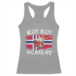 Funny Norway Drummer Ro Ro Racerback Tank Top Patriotic Norge Norwegian Flag Rowing Support TS02 Sport Gray Print Your Wear